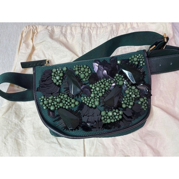 Green and Black embellished Marni belt bag - Picture 3 of 9